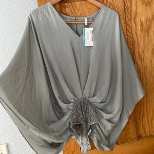 Grey Satin Bodysuit, size large
